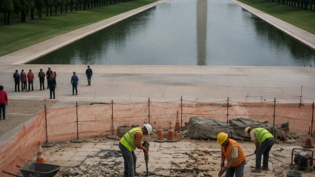 Controversy Surrounds Trump's Reflecting Pool Renovation Amid Vandalism Claims | pola main slot prag